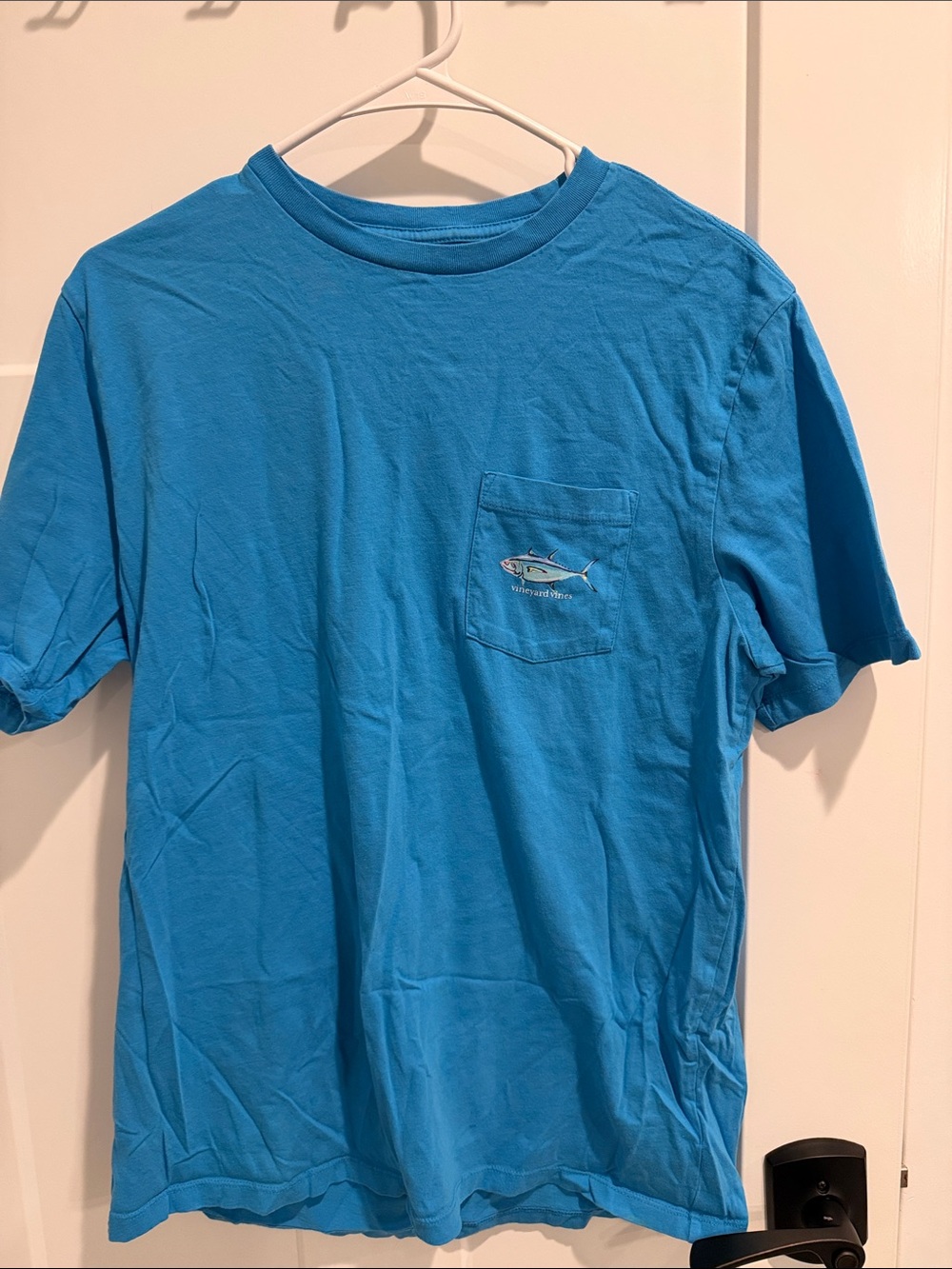 Vineyard Vines Bright Blue Short-Sleeve Pocket Tee with Whale Graphic